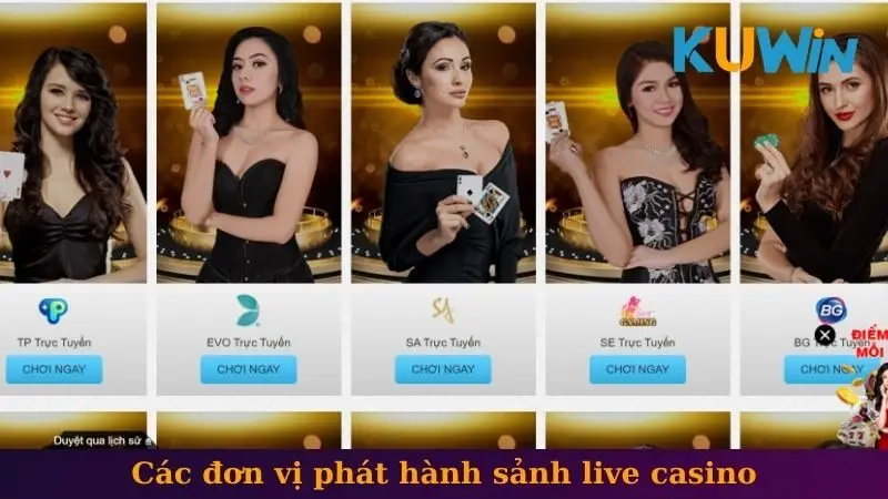 Live Casino 1 Các đơn vị phát hành sảnh live casino