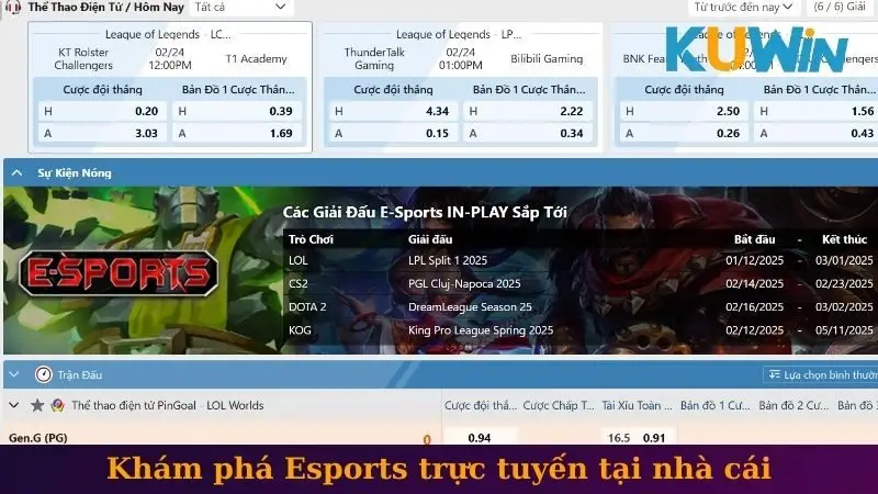 Esports 1 Khám phá Esports trực tuyến tại nhà cái